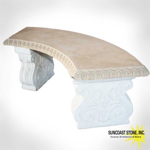 curved concrete bench