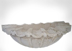 24 inch wide art deco wall bowl for water feature light texture concrete